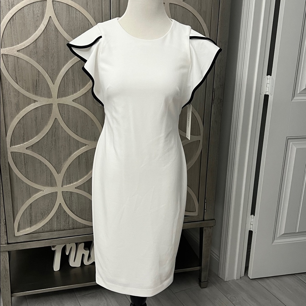 Calvin Klein White Garment with Gold Zipper